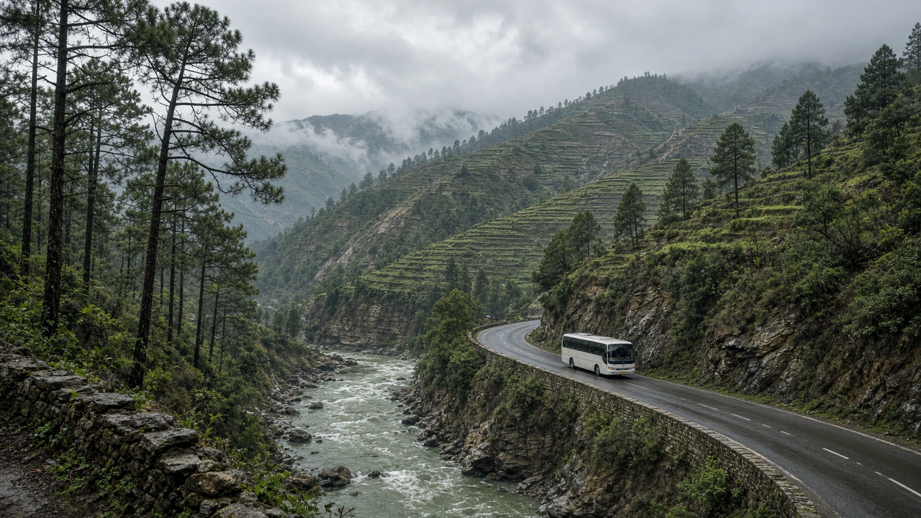 Coach on the Prithvi Highway